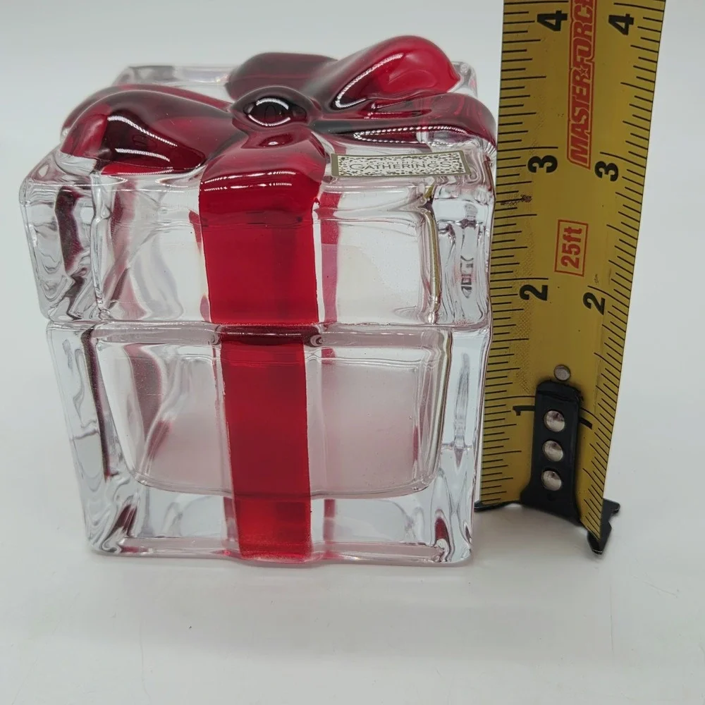 Godinger Gatherings Crystal Present Box Shannon By Godinger Red Bow # 28643